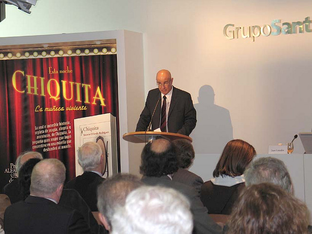 Durante la entrega del Premio de Novela Alfaguara